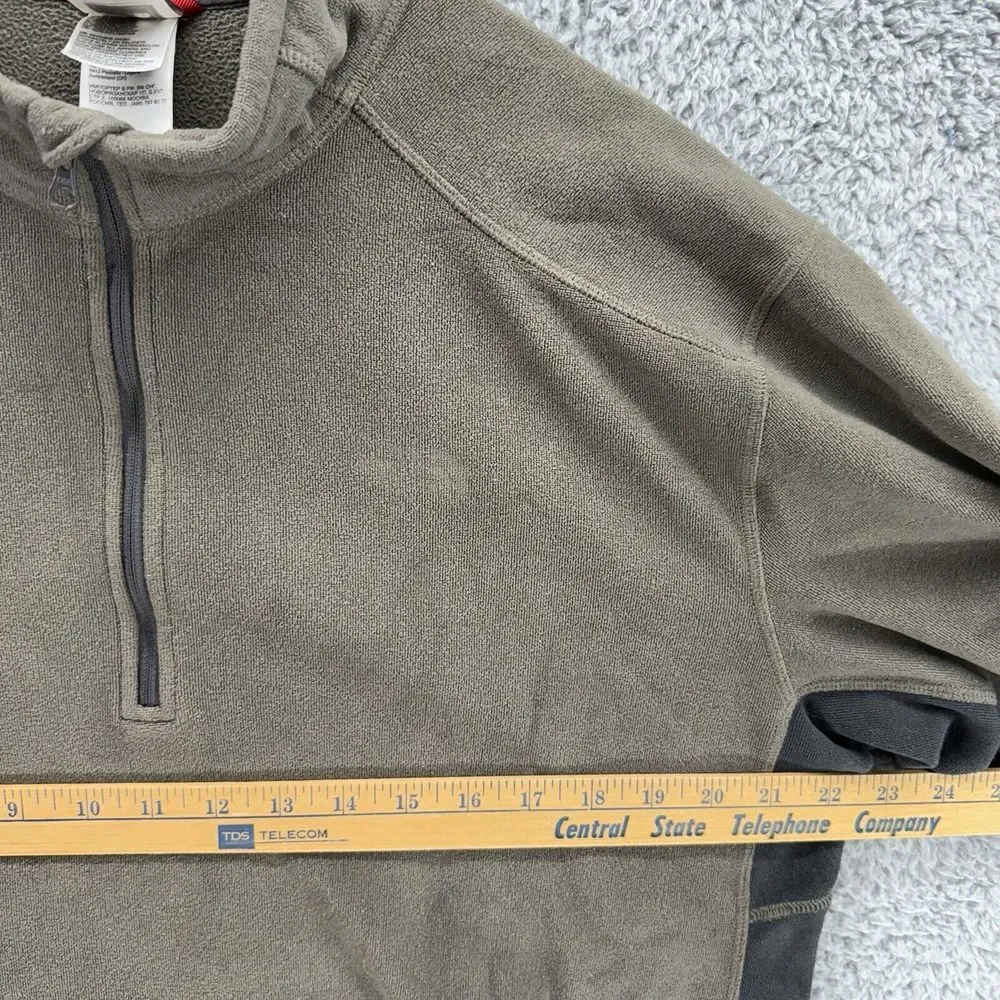 North Face Sweater Mens XL Green Black Trim 1/4 Zip‎ Sweatshirt Mock Neck READ